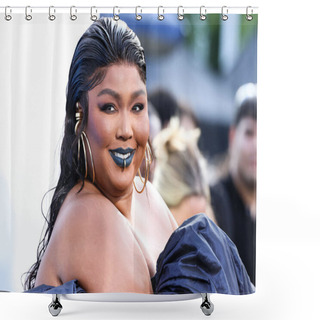 Personality  Lizzo Wearing A Jean Paul Gaultier Couture Dress Arrives At The 2022 MTV Video Music Awards Held At The Prudential Center On August 28, 2022 In Newark, New Jersey, United States. Shower Curtains