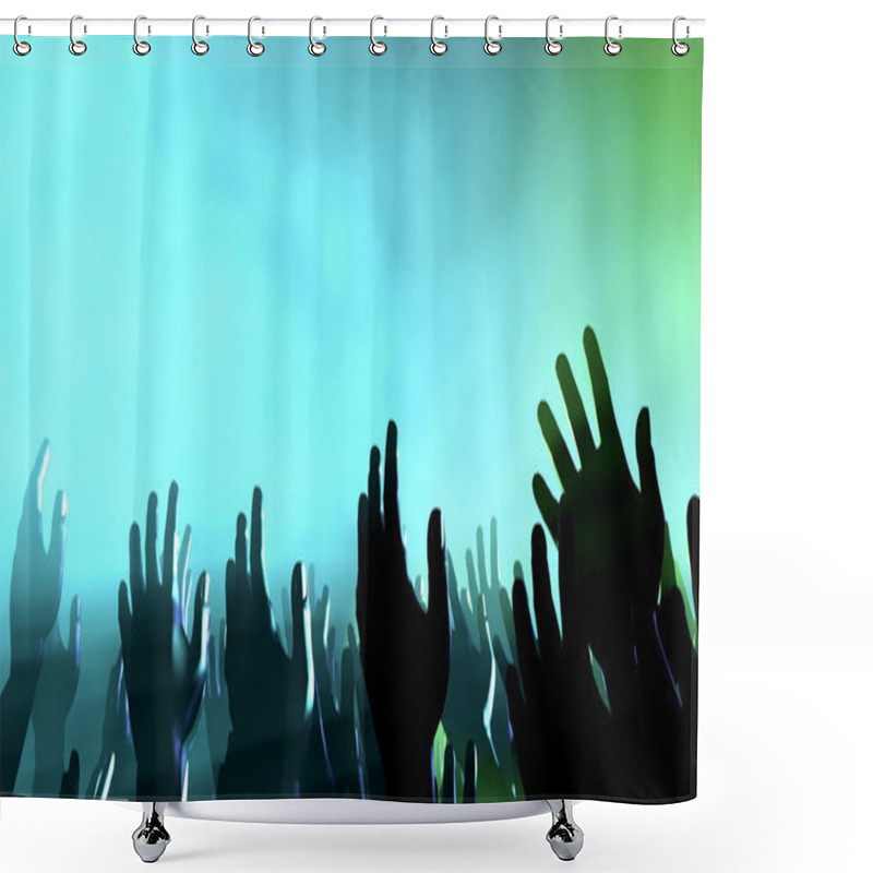 Personality  Audience Hands And Lights At Concert shower curtains