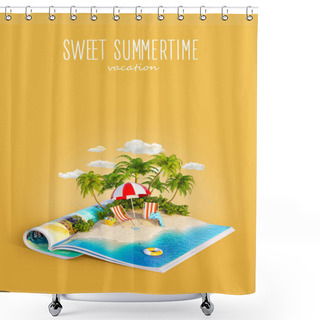 Personality  Deck Chairs On A Sand Beach Shower Curtains