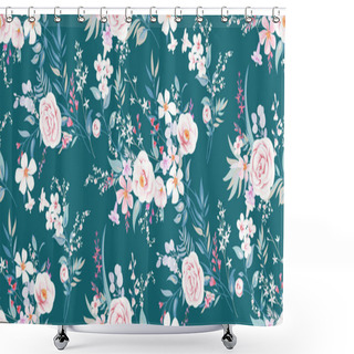 Personality  Seamless Spring Floral Background 1 Shower Curtains
