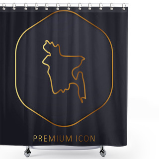 Personality  Bangladesh Golden Line Premium Logo Or Icon Shower Curtains