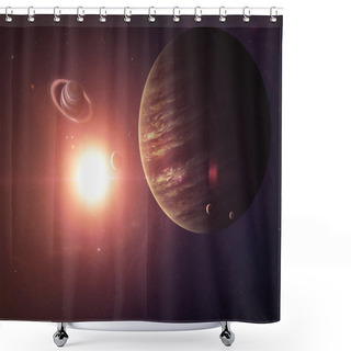 Personality  The Jupiter Shot From Space Showing All They Beauty. Extremely Detailed Image, Including Elements Furnished By NASA. Other Orientations And Planets Available. Shower Curtains