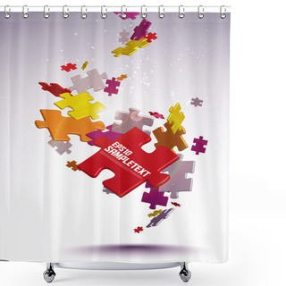 Personality  Vector Jigsaw Puzzle Shower Curtains