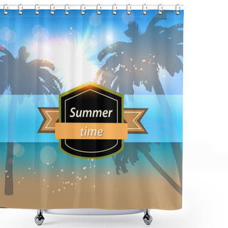Personality  Summer Time Image Vector Illustration   Shower Curtains