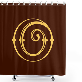 Personality  O Letter In Vintage Circle. Shower Curtains