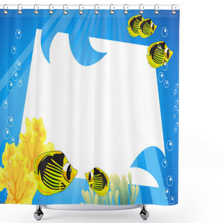 Personality  Tropical Underwater Scene With White Space For Text Shower Curtains