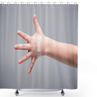Personality  Patch On Hand Of Child Shower Curtains