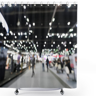 Personality  Blur, Defocused Background Of Public Exhibition Hall. Business Tradeshow, Job Fair, Or Stock Market. Organization Or Company Event, Commercial Trading, Or Shopping Mall Marketing Advertisement Concept Shower Curtains