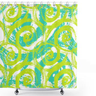Personality  Seamless Pattern With Bold Swirling Brush Strokes Shower Curtains