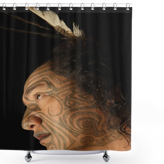 Personality  Male Profile Shower Curtains