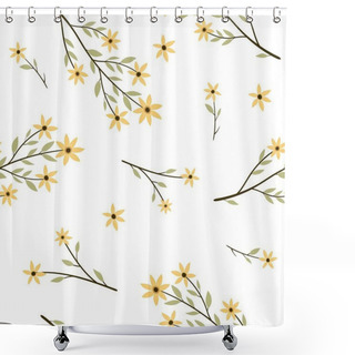 Personality  Vector Herb And Flower Pattern. Summer Illustration. Fabric Print. Shower Curtains