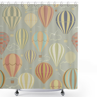 Personality  Background With Hot Air Balloons Shower Curtains