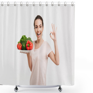 Personality  Okay Sign Shower Curtains