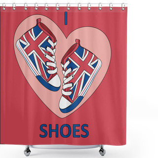 Personality  Vector Background With Shoes. Shower Curtains