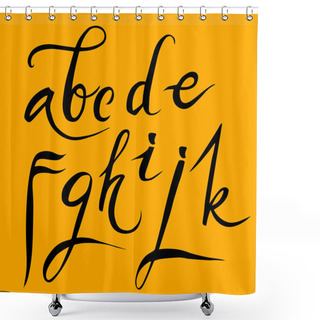 Personality  Cursive Alphabet In Style Hand Made. Shower Curtains