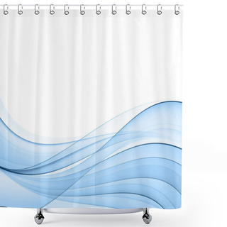 Personality  Abstract Blue Wave Shower Curtains