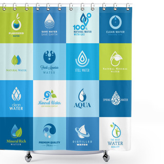 Personality  Set Of Icons For All Types Of Water Shower Curtains