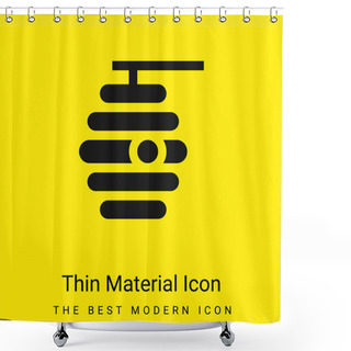 Personality  Bee Minimal Bright Yellow Material Icon Shower Curtains