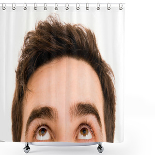 Personality  Man Looking Up Shower Curtains