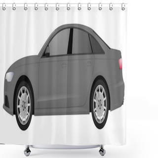 Personality  Realistic Model Car Isolated On Background. Detailed Drawing. Vector Illustration. Shower Curtains