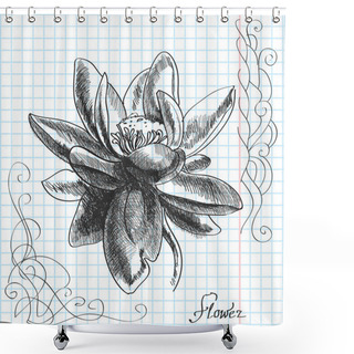 Personality  Vector Hand Drawn Illustration Of A Flower Shower Curtains