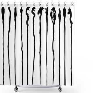 Personality  Magic Staff Silhouettes Shower Curtains