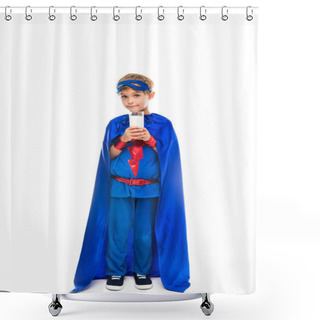 Personality  Superhero Boy With Glass Of Milk Shower Curtains