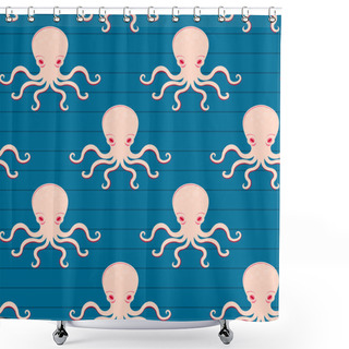 Personality  Big Octopuses Seamless Pattern Shower Curtains
