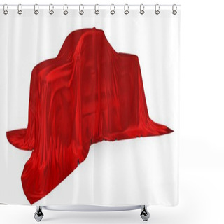Personality  Red Silk Covered Pickup Truck Concept. 3d Illustration Shower Curtains
