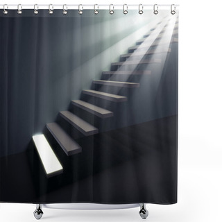 Personality  Stairway To The Light. First Step Shower Curtains