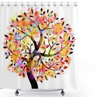 Personality  Colorful Tree Shower Curtains