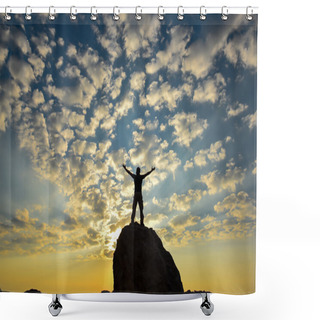 Personality  The Excitement Of The Sunrise At The Summit Shower Curtains
