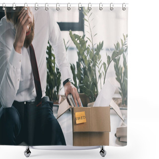 Personality  Young Fired Businessman  Shower Curtains