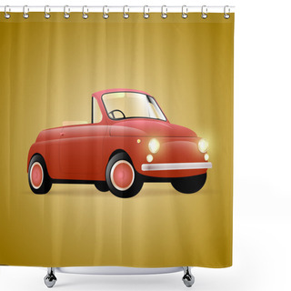 Personality  Red Retro Car, Vector Shower Curtains