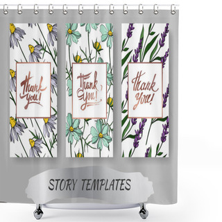 Personality  Vector Wildflower Floral Botanical Flowers. Engraved Ink Art. Wedding Background Card Floral Decorative Border. Shower Curtains