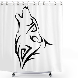 Personality  Howl Wolf Tattoo Shower Curtains