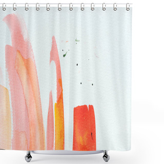 Personality  Abstract Colorful Watercolor Strokes On White Paper Background Shower Curtains