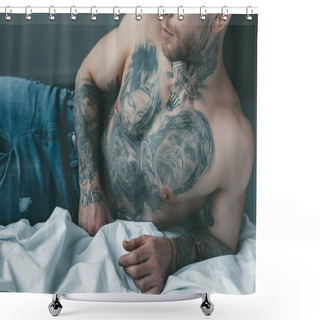 Personality  Tattooed Man Shower Curtains