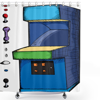 Personality  Customizable Arcade Game Shower Curtains