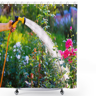 Personality  Watering The Garden Shower Curtains