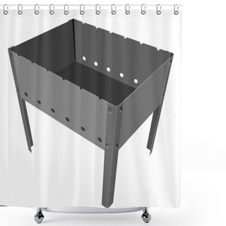 Personality  Barbecue Grill On A White Background. Shower Curtains
