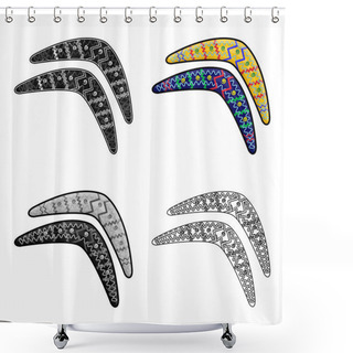 Personality  Australian Boomerang Icon In Cartoon Style Isolated On White Background. Australia Symbol Stock Vector Illustration. Shower Curtains