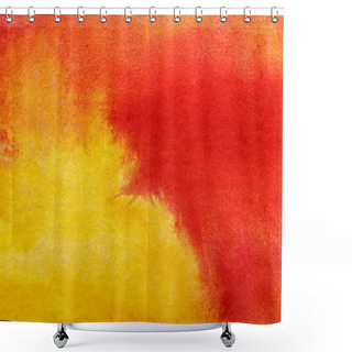 Personality  Close Up View Of Yellow And Red Watercolor Mixed Paints  Shower Curtains