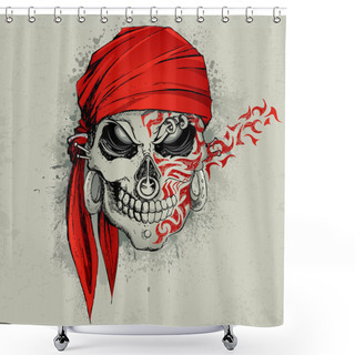 Personality  Skull Background Shower Curtains