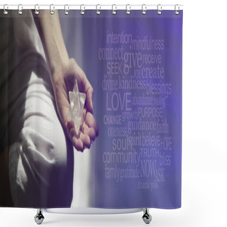 Personality  Mindfulness Meditation Word Cloud Banner Shower Curtains