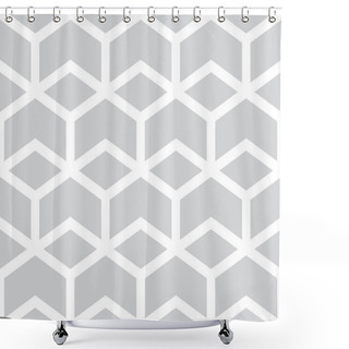 Personality  Seamless Geometric Line Grid Vector Hexagon Pattern Shower Curtains