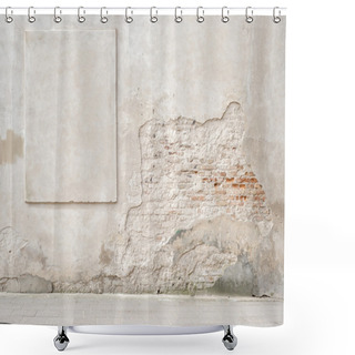 Personality  Abandoned Cracked Brick Wall With A Stucco Frame Shower Curtains