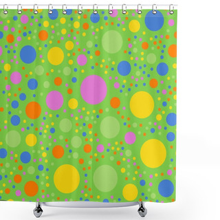 Personality  Colorful Polka Dots Seamless Pattern On Bright 2 Background Bizarre Classic Colorful Polka Dots Shower Curtains