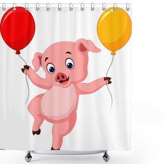 Personality  Cute Pig Cartoon Shower Curtains