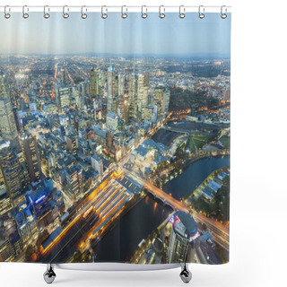 Personality  View Of Modern Buildings In Melbourne, Australia Shower Curtains
